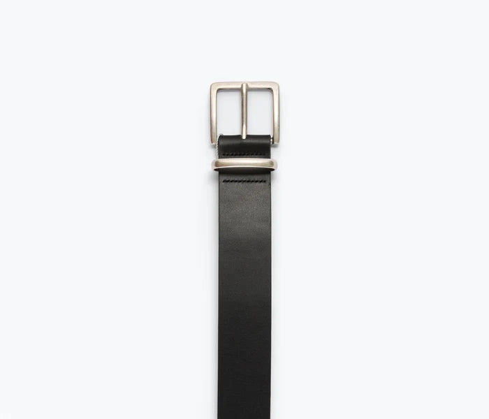 Freda Salvador – Randy Belt in Black Calf with Silver Hardware