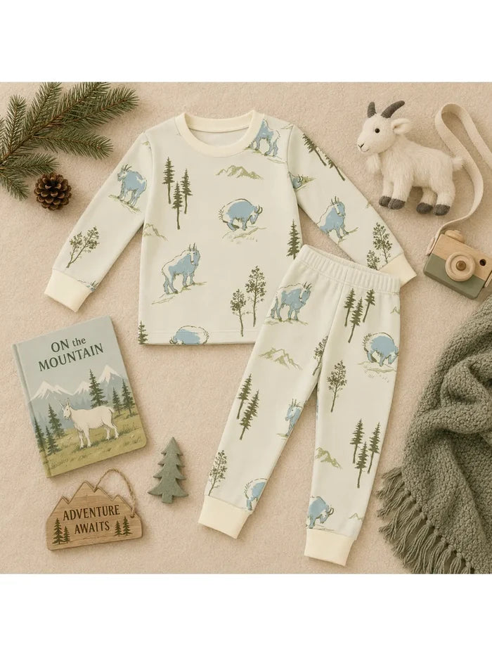 Mady & Max - Bamboo Two Piece Pajamas in Mountain Goat