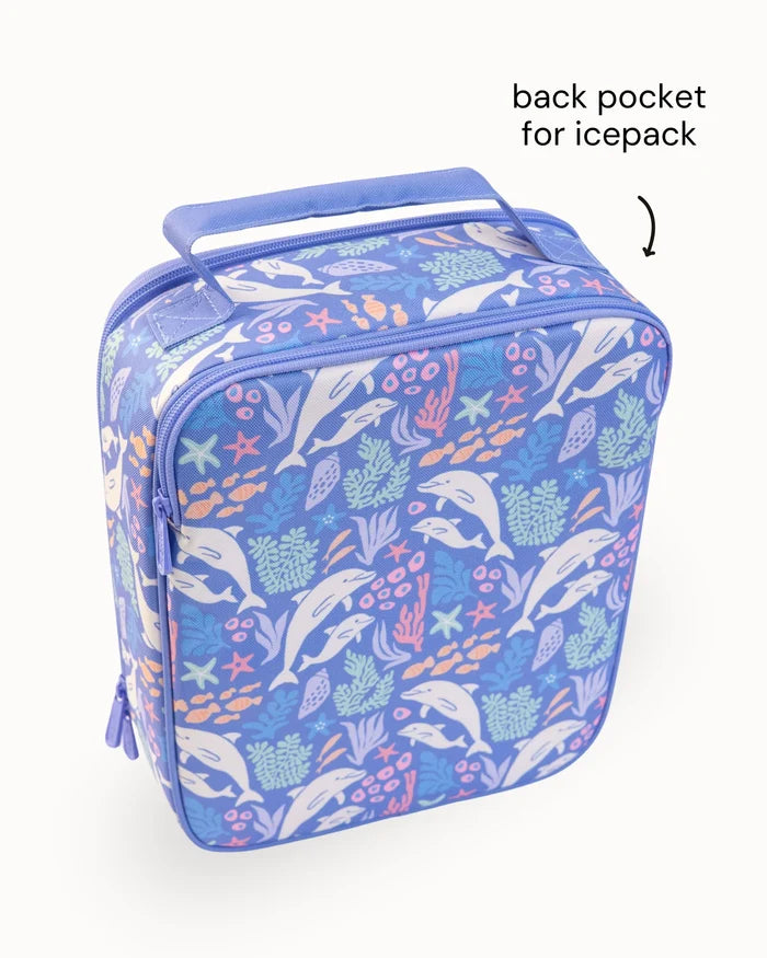 Montiico Large Insulated Lunch Bag - Dolphin Dreams