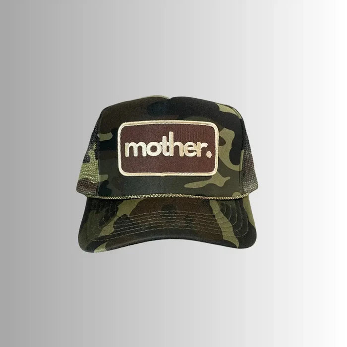 Mother Patch Trucker Hat in Camo