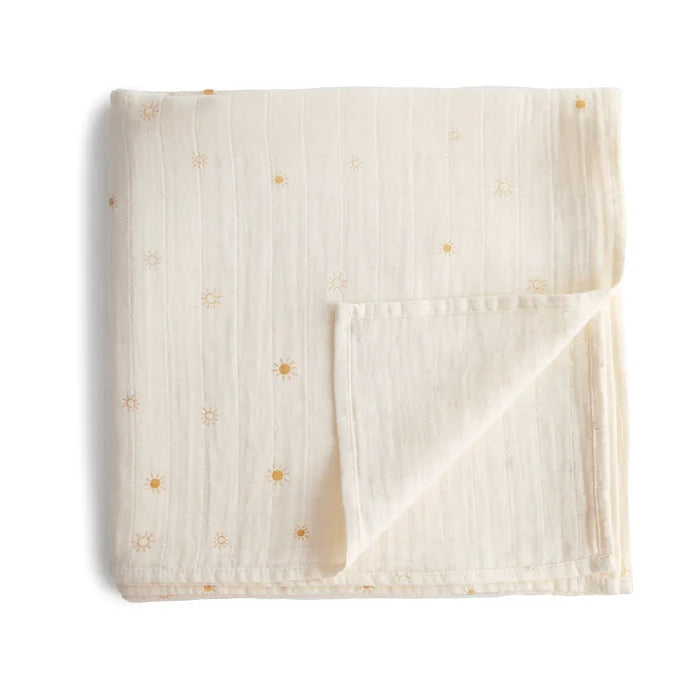 Mushie - Organic Cotton Muslin Swaddle in Suns