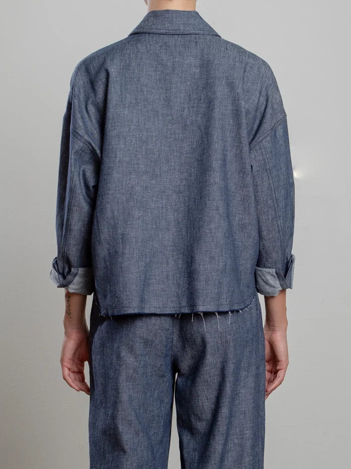 Pharaoh – Izzy Linen Twill Shirt in Night