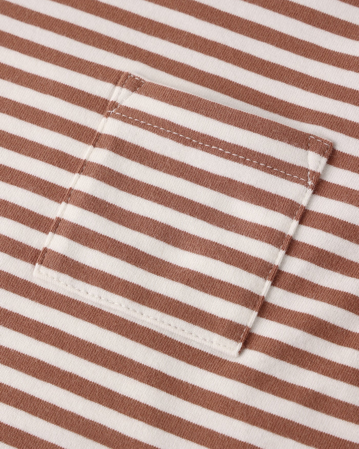 Quincy Mae – Boxy Pocket Tee + Short Set in Poppy Stripe