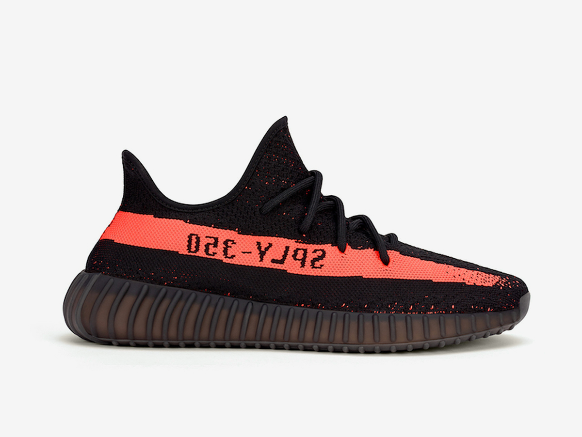 Yeezy 350 V2 Core Black Red Stripe