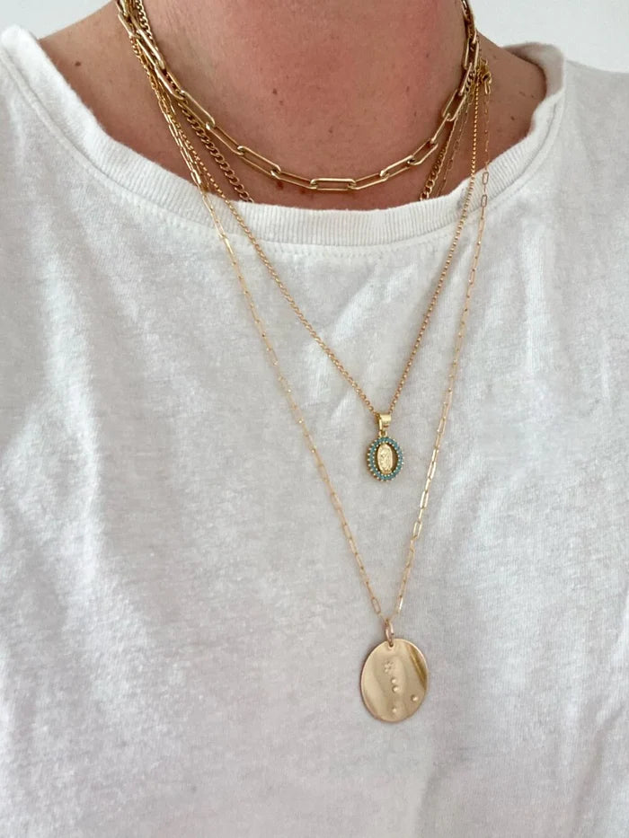 Society Nautique – Gemini Constellation Large Disc Necklace