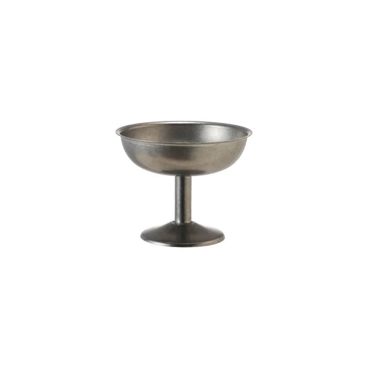 4 Oz Stainless Steel Footed Coupe Glass in Brushed Pewter Finish