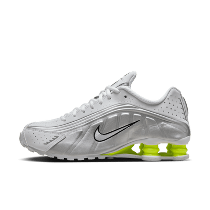 Women's Nike Shox R4 "White Metallic Silver Volt"