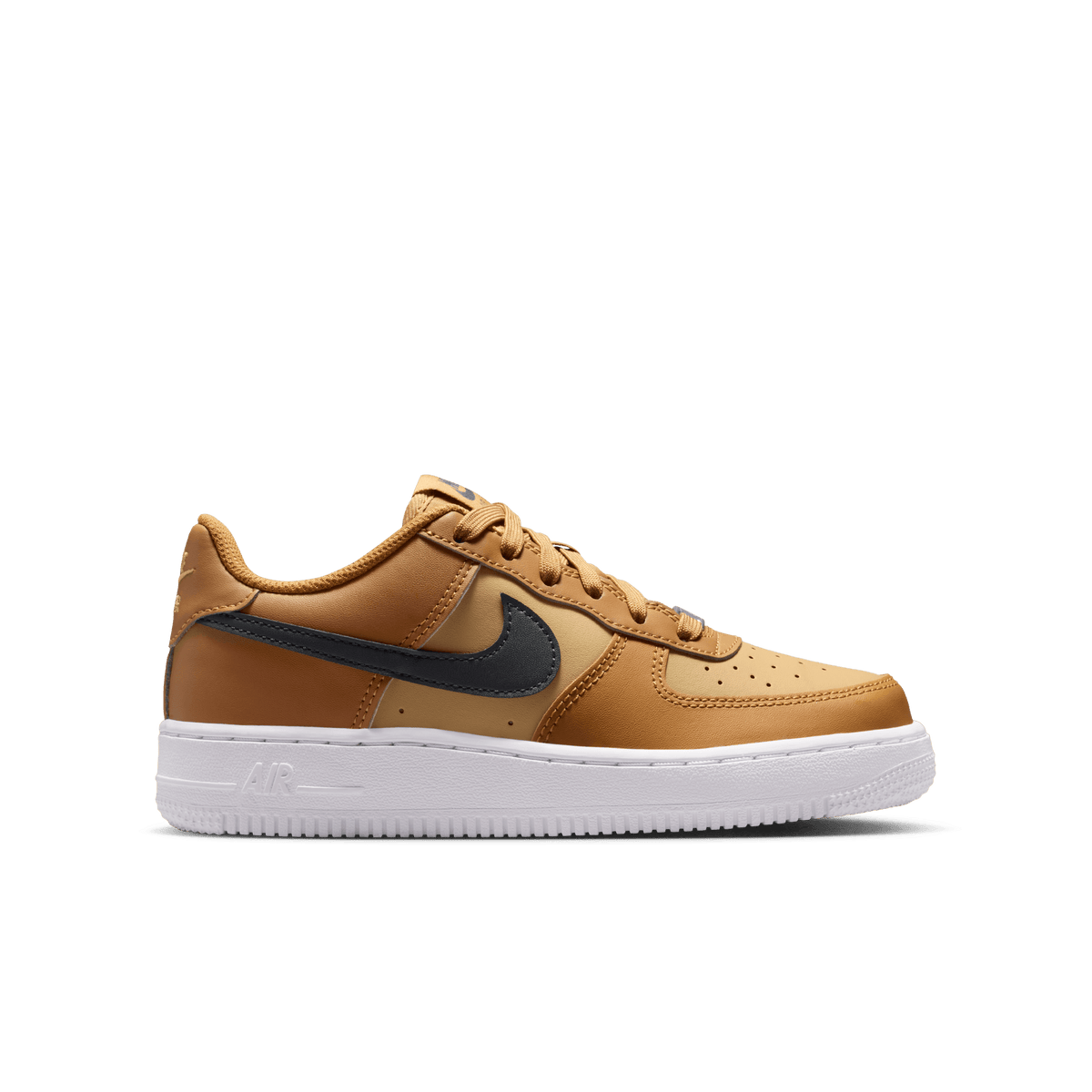 Boy's Nike Air Force 1 "Wheat Club Gold White Anthracite"
