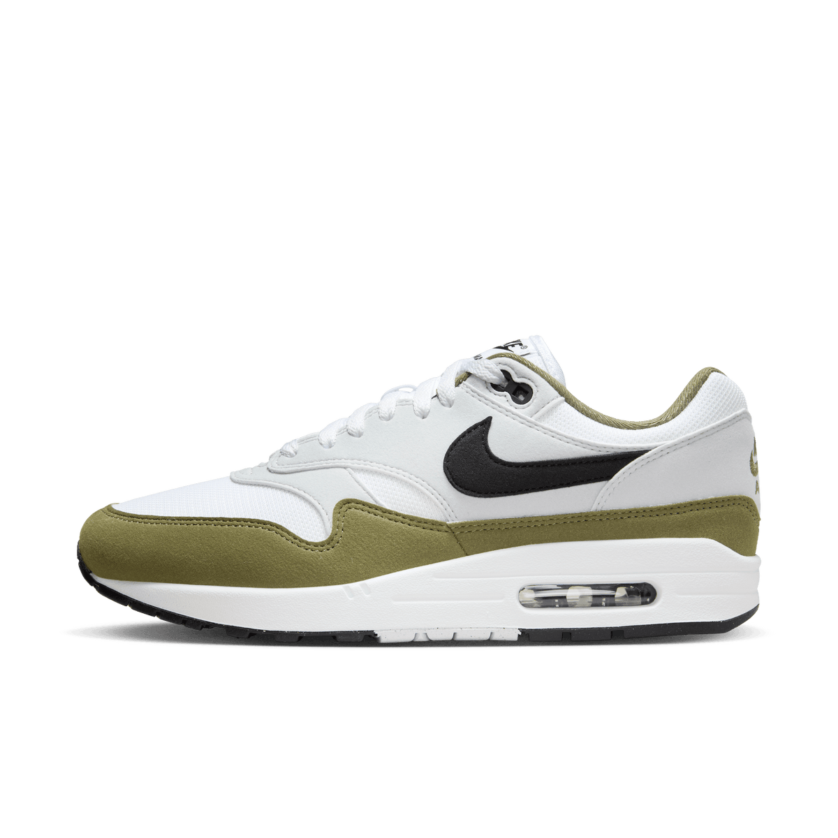 Men's Nike Air Max 1 "White Black Medium Olive"
