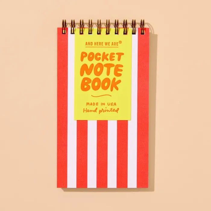 And Here We Are - Beach Stripe Small Spiral Notebook