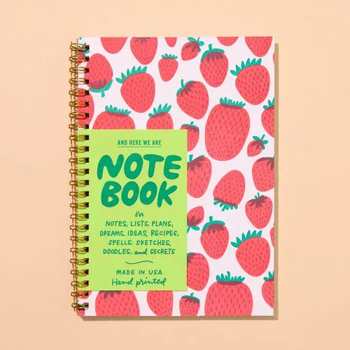 And Here We Are - Strawberry Spiral Notebook