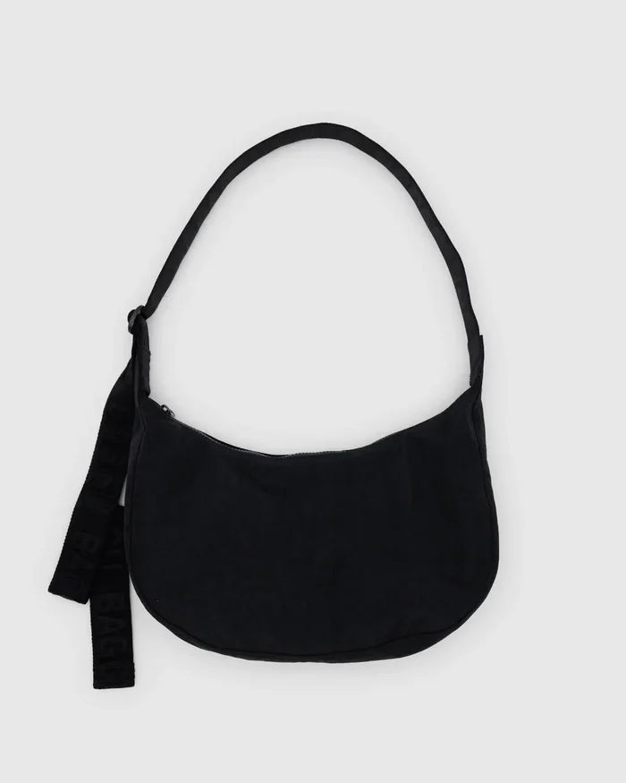 BAGGU - Medium Nylon Crescent Bag in Black
