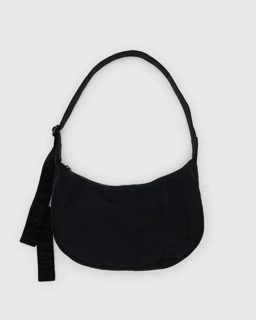 BAGGU - Medium Nylon Crescent Bag in Black