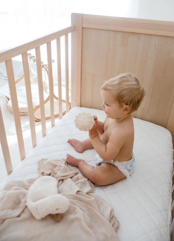 Bambella 2-in-1 Waterproof Cot Sheet & Mattress Protector | Ivory