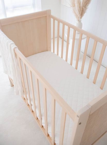 Bambella 2-in-1 Waterproof Cot Sheet & Mattress Protector | Ivory