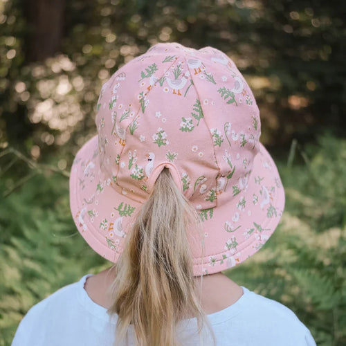 Bedhead Kids Ponytail Bucket Sun Hat - Pink Quackers