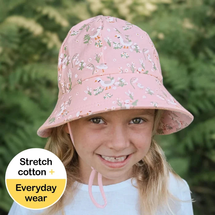 Bedhead Kids Ponytail Bucket Sun Hat - Pink Quackers