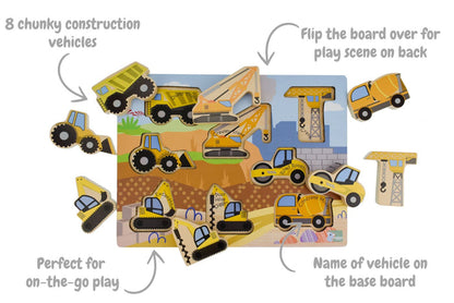 Construction Chunky Wooden Puzzle/Playset