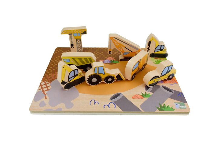 Construction Chunky Wooden Puzzle/Playset