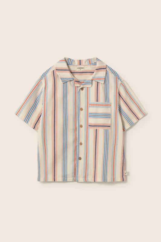 Cozmo- Iro Striped Cotton Button Up Shirt