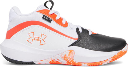 Big Kids' Under Armour Lockdown 7 Basketball Shoes "Black White Ares Red"