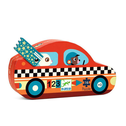 Djeco Racing 16pc Silhouette Puzzle