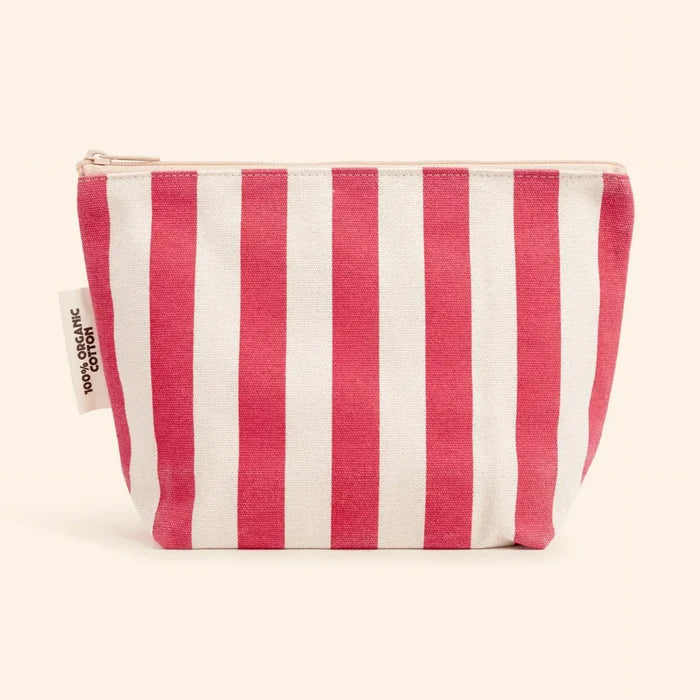 Dr. Max's - Organic Cotton Striped Zipper Pouch in Pink