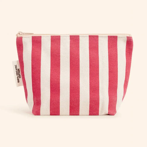 Dr. Max's - Organic Cotton Striped Zipper Pouch in Pink