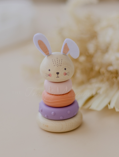 EcoStack Wooden Ring Stacker Toy - Bunny