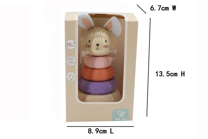 EcoStack Wooden Ring Stacker Toy - Bunny
