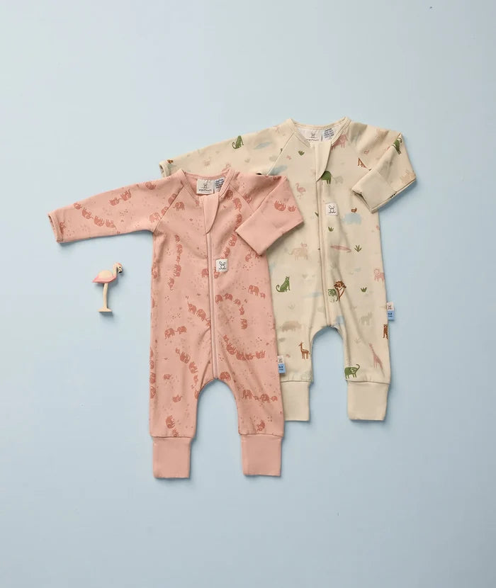 ergoPouch Layer | Long Sleeve Zip Bodysuit 0.2 TOG -  Elephant Parade