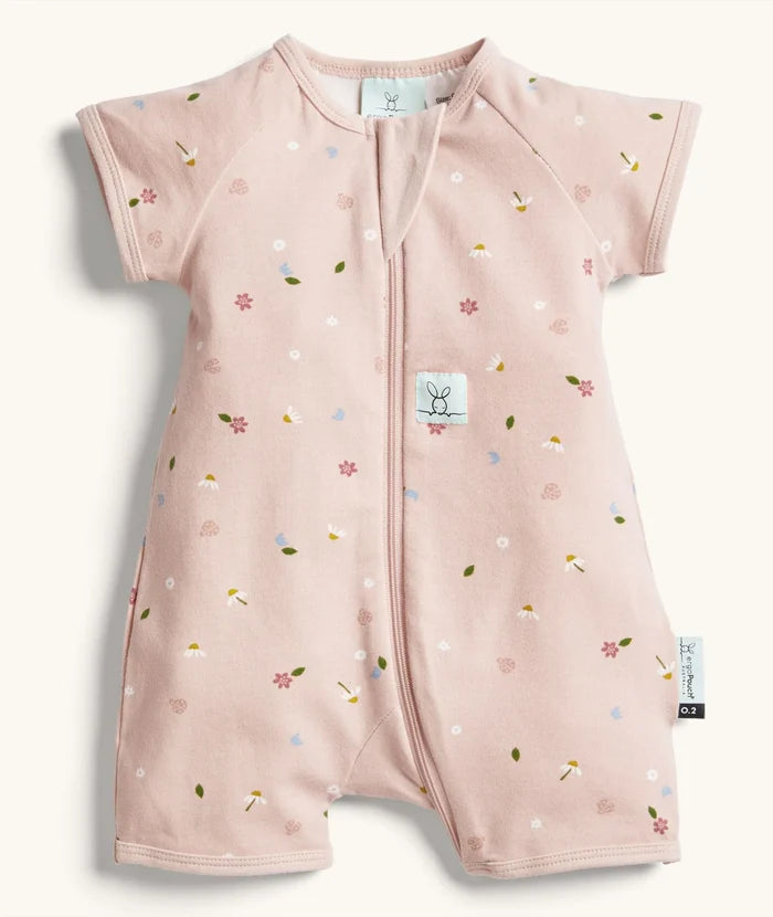 ergoPouch Layer | Short Sleeve Zip Bodysuit 0.2 TOG - Daises