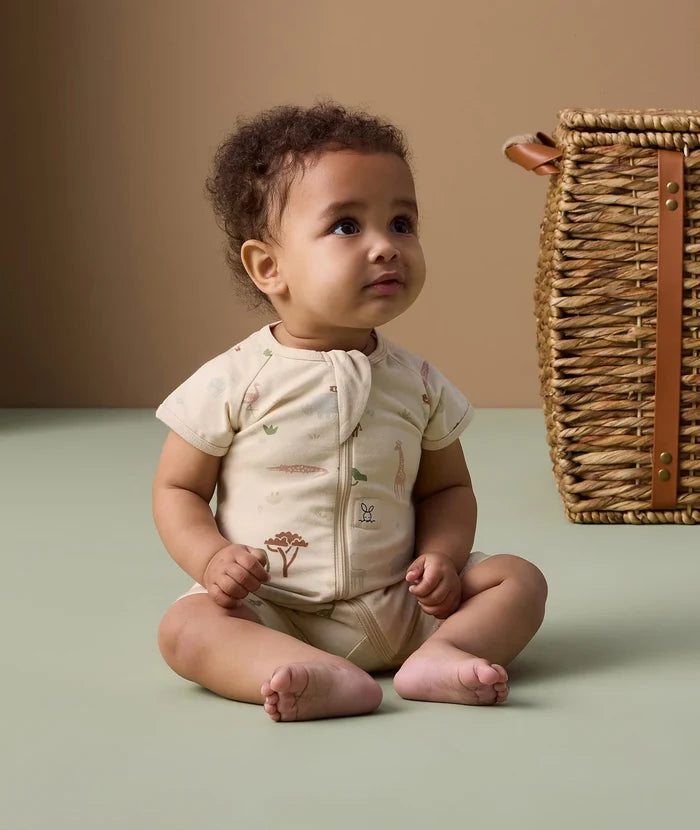 ergoPouch Layer | Short Sleeve Zip Bodysuit 0.2 TOG -  Savannah