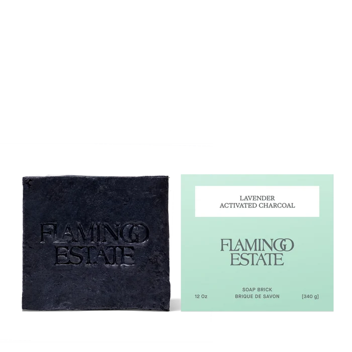 Flamingo Estate – Lavender Activated Charcoal Soap Brick