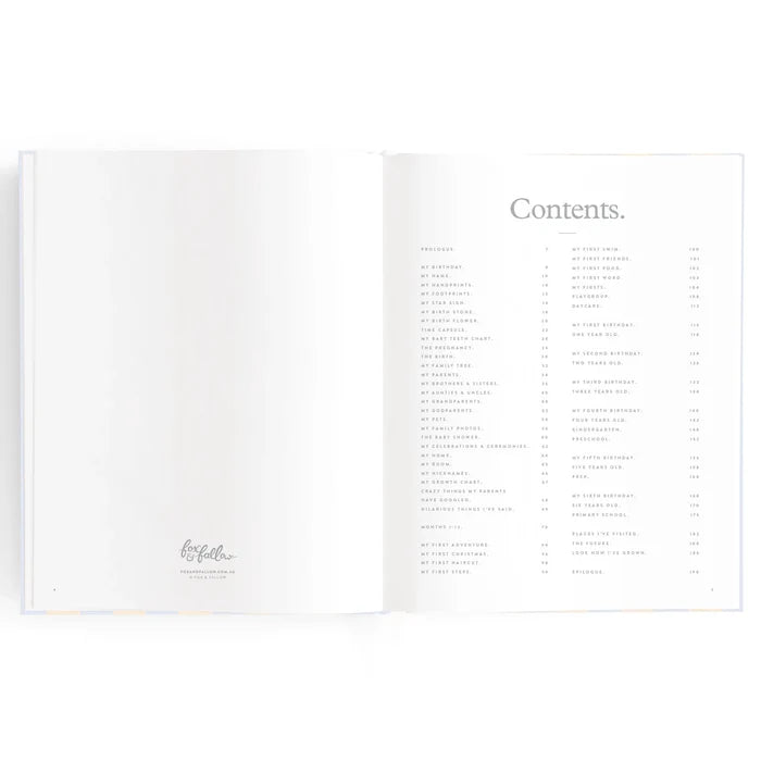 Fox & Fallow Baby Record Book - Cloud Stripe