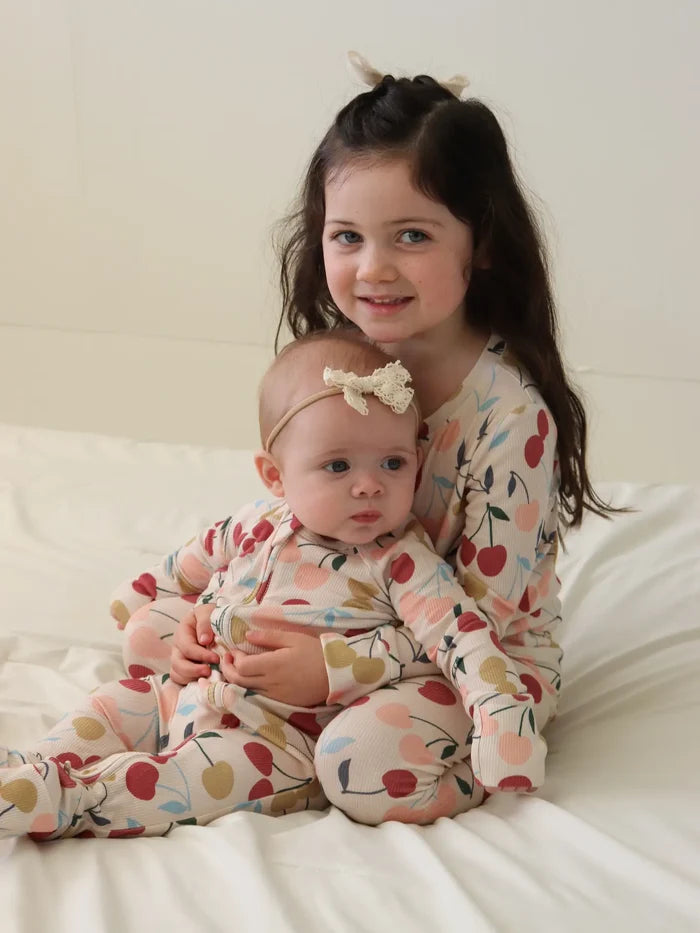 Honeycomb Goods - Sweet Cherries Two Piece Pajamas in Cherries