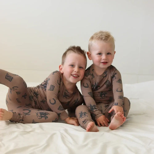 Honeycomb Goods - Two Piece Pajama Set in Dusty Cowboy