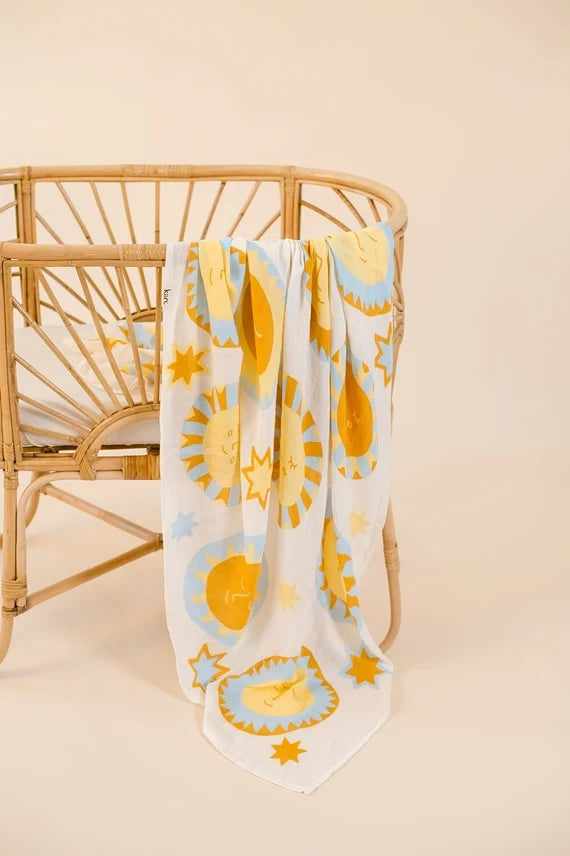 Kiin Organic Bamboo Cotton Muslin Swaddle - Sunny Day