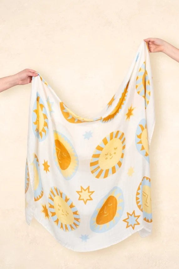Kiin Organic Bamboo Cotton Muslin Swaddle - Sunny Day