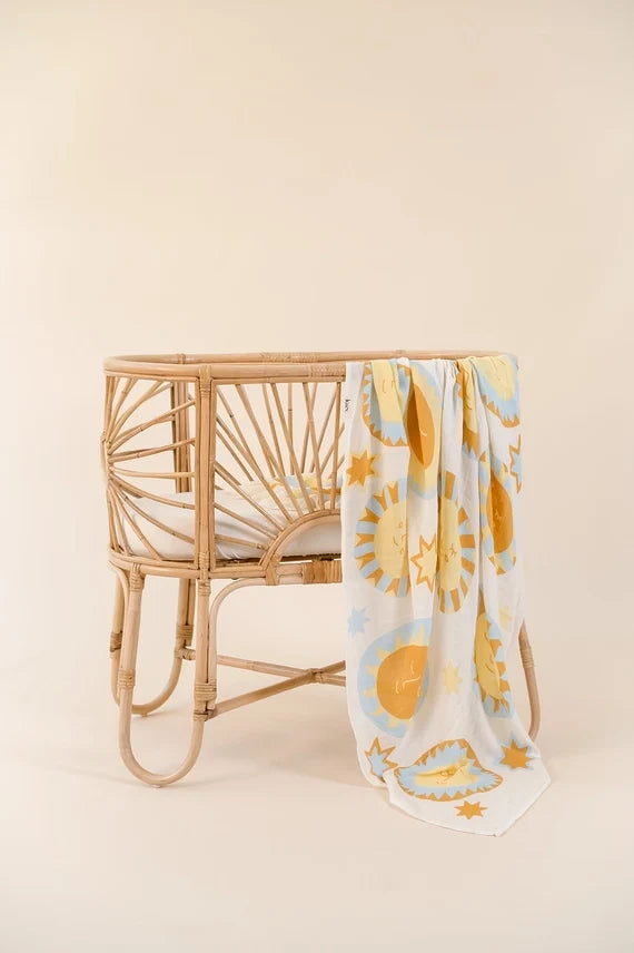 Kiin Organic Bamboo Cotton Muslin Swaddle - Sunny Day