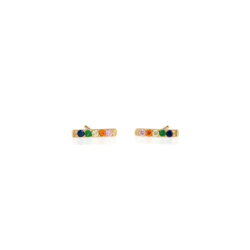 Kris Nations – Rainbow Bar Dash Crystal Stud Earring