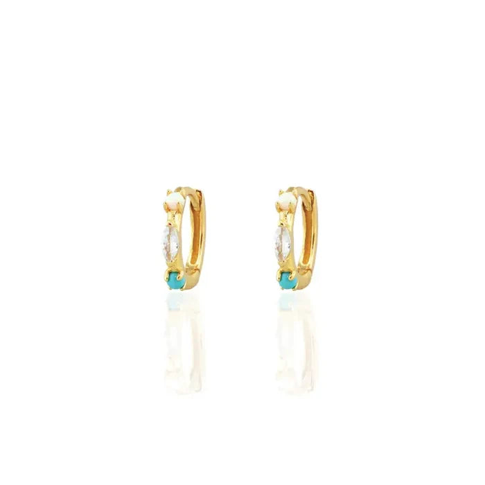 Kris Nations – Seaside Spark Huggie Hoops in 18K Gold Vermeil