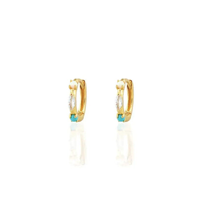 Kris Nations – Seaside Spark Huggie Hoops in 18K Gold Vermeil