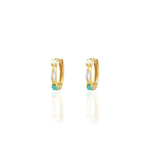 Kris Nations – Seaside Spark Huggie Hoops in 18K Gold Vermeil