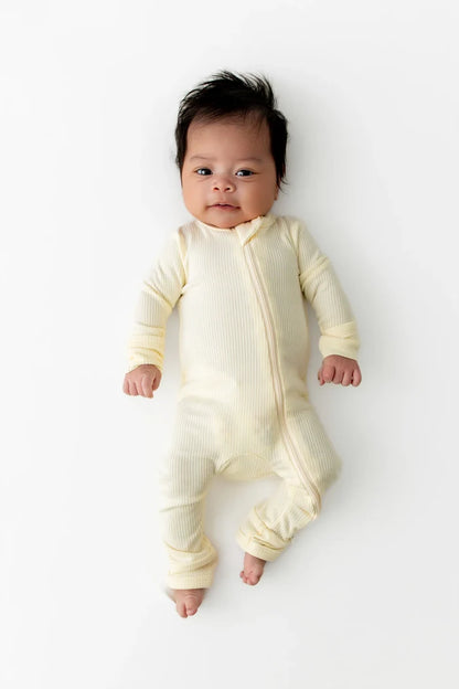 Kyte Baby - Ribbed Zippered Romper in Chamomile