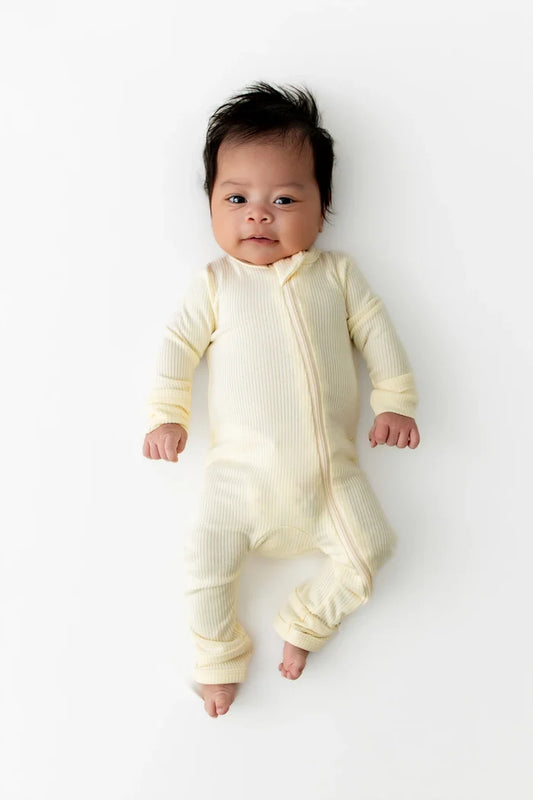 Kyte Baby - Ribbed Zippered Romper in Chamomile