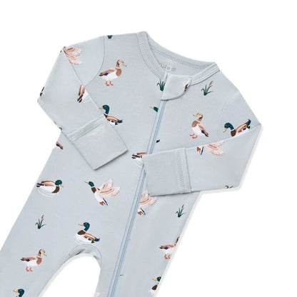 Kyte Baby - Zippered Romper in Mallard Duck