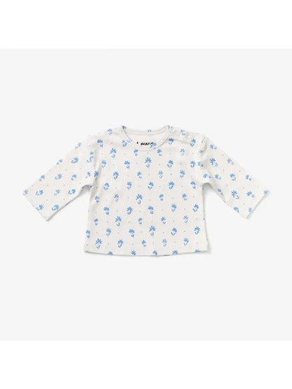 Lewis – Baby Long Sleeve Tee in Flower Polka Dot Sky