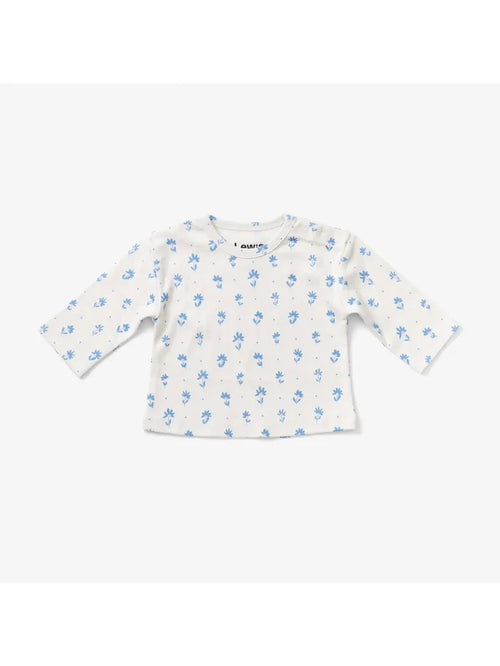 Lewis – Baby Long Sleeve Tee in Flower Polka Dot Sky