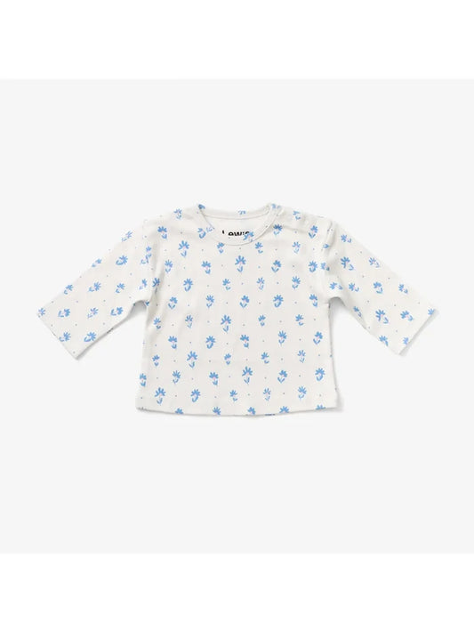 Lewis – Baby Long Sleeve Tee in Flower Polka Dot Sky